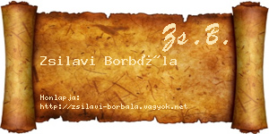 Zsilavi Borbála névjegykártya